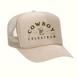 OTTO Beige Mesh Trucker Hat Cowboy Colostrum NEW